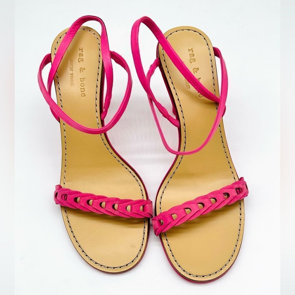 Rag & Bone Infinity Cylinder-Heel Slingback Sandals Magenta